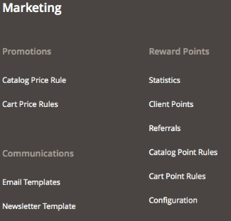 Easy access from admin